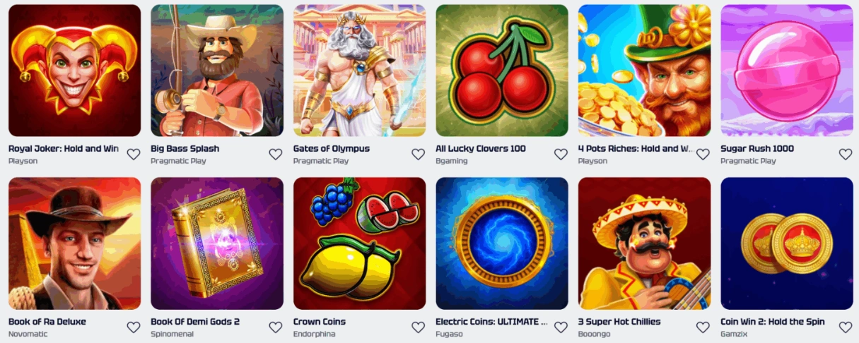Top games available at R2PBet casino